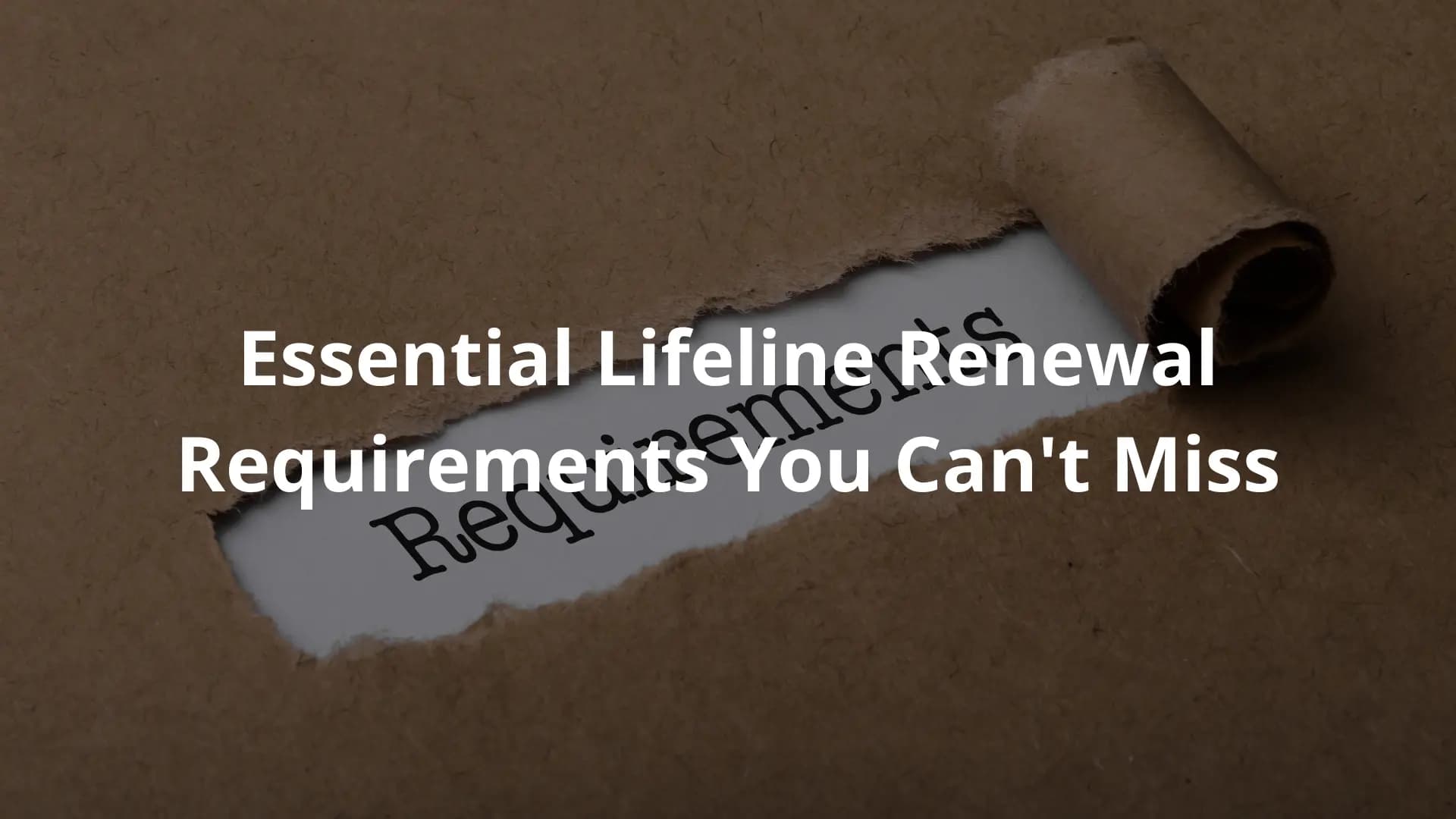 Lifeline Renewal Requirements